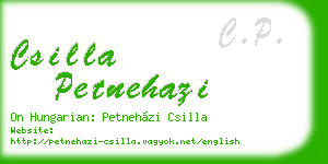 csilla petnehazi business card